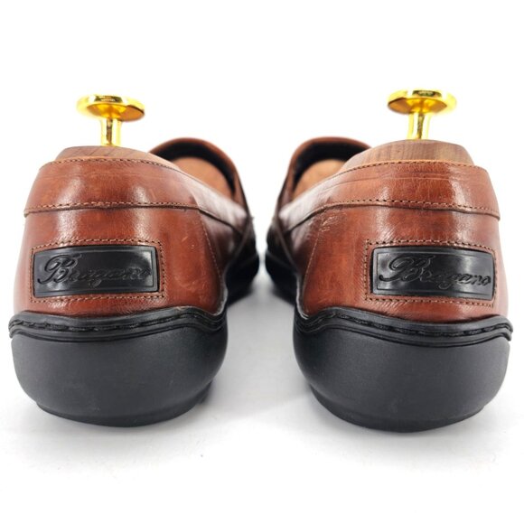 Vintage Bragano Italy Driving Casual Loafers Mens 8M Brown Basket Weave Slip-ons - Picture 5 of 11